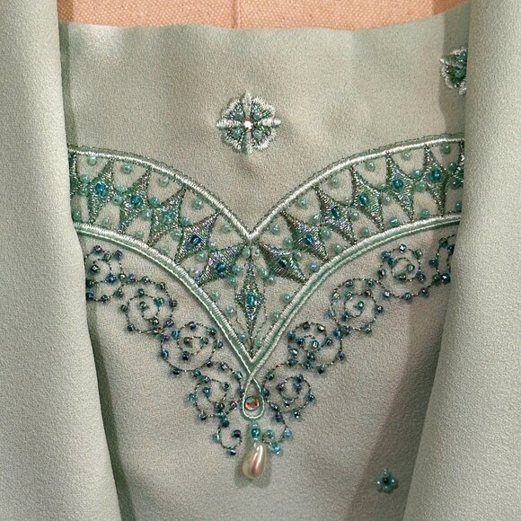John Meyer of Norwich Womens Mint Green 3 PC Skirt Suit Size 18W Plus Beaded - Picture 4 of 16